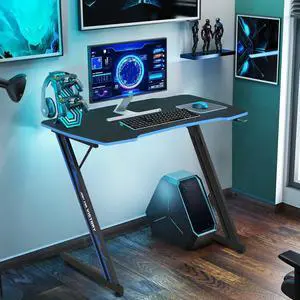 Z Shaped Gaming Desk 39 Headphone Hook, Carbon Fiber, Black Z Shaped Gaming Desk 39 Headphone Hook, Carbon Fiber, Black