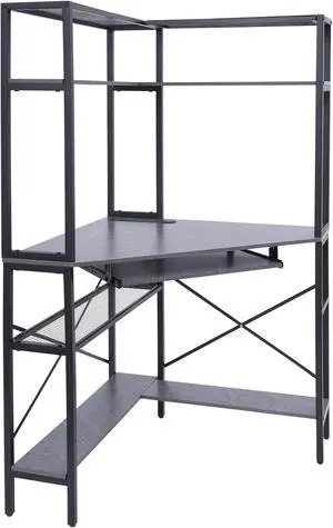 Corner Computer Desk Power Outlets, 29.5x29.5x60in Corner Computer Desk Power Outlets, 29.5x29.5x60in