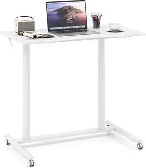 Height Adjustable Mobile Standing Desk Wheels Aluminum Frame, C Shaped Sofa Side Table, Portable Lap Height Adjustable Mobile Standing Desk Wheels Aluminum Frame, C Shaped Sofa Side Table, Portable Lap