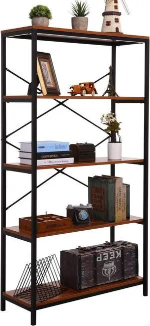 Tall Bookcase, Open Bookshelf Modern Wide Book Shelf Wood Metal Industrial Bookcase Furniture Shelving Unit Storage 4 Tier Bookshelf Tall Bookcase, Open Bookshelf Modern Wide Book Shelf Wood Metal Industrial Bookcase Furniture Shelving Unit Storage 4 Tier Bookshelf