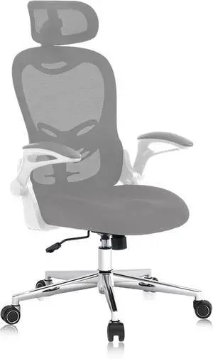 Office Chair,Home Desk Office Chair for Comfortable Home Office and Study, High Back Mesh Computer Chair with Adjustable Lumbar Support, Headrest and Armrests (Grey, 4007) Office Chair,Home Desk Office Chair for Comfortable Home Office and Study, High Back Mesh Computer Chair with Adjustable Lumbar Support, Headrest and Armrests (Grey, 4007)
