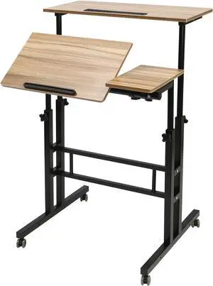 Mobile Standing Desk,Height Adjustable Home Office Desk,Stand Up Desk with Tilting Tabletop and Wheels, Rolling Laptop Cart Sit Stand Desk Mobile Standing Desk,Height Adjustable Home Office Desk,Stand Up Desk with Tilting Tabletop and Wheels, Rolling Laptop Cart Sit Stand Desk