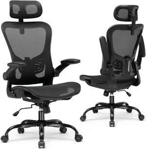 Office Chair, Home Ergonomic Desk Chair with High Back Mesh, Mesh Office Computer Desk Chairs with Adjustable Lumbar Support, Rolling Work Swivel Task Chairs with 3D Armrests and Headrest Office Chair, Home Ergonomic Desk Chair with High Back Mesh, Mesh Office Computer Desk Chairs with Adjustable Lumbar Support, Rolling Work Swivel Task Chairs with 3D Armrests and Headrest