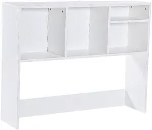 Lotus Desktop Bookshelf Organizer, Space Saving Bookshelf for Desktop with Multiple Cubby Spaces, Engineered Wood, 37" W, White Lotus Desktop Bookshelf Organizer, Space Saving Bookshelf for Desktop with Multiple Cubby Spaces, Engineered Wood, 37" W, White