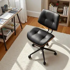 Home Office Desk Chair, Modern Sleek Office Chair with Adjustable Lumbar Support, Adjustable Height Mid Back Executive Task Chair with 360 Rolling Swivel for Meeting Study Room(Button,Black) Home Office Desk Chair, Modern Sleek Office Chair with Adjustable Lumbar Support, Adjustable Height Mid Back Executive Task Chair with 360 Rolling Swivel for Meeting Study Room(Button,Black)