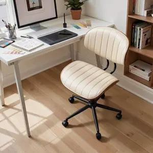 Home Office Desk Chair, Modern Sleek Office Chair with Adjustable Lumbar Support, Adjustable Height Mid Back Executive Task Chair with 360 Rolling Swivel for Meeting Study Room(Striped,White) Home Office Desk Chair, Modern Sleek Office Chair with Adjustable Lumbar Support, Adjustable Height Mid Back Executive Task Chair with 360 Rolling Swivel for Meeting Study Room(Striped,White)