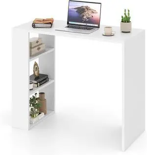 Small Computer Desk, 36 Inch Compact Home Office Desk with Storage Open Shelves & Anti-Tipping Kit, Makeup Vanity Table, Student Teen Study Writing Desk for Small Space, White Small Computer Desk, 36 Inch Compact Home Office Desk with Storage Open Shelves & Anti-Tipping Kit, Makeup Vanity Table, Student Teen Study Writing Desk for Small Space, White