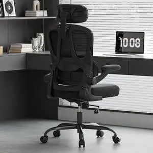 Ergonomic Office Chair, Desk Chair with Headrest and Lumbar Support, High Back Swivel Home Office Chair with Headrest for Home Office Bedroom, Gifts, Black & Black Ergonomic Office Chair, Desk Chair with Headrest and Lumbar Support, High Back Swivel Home Office Chair with Headrest for Home Office Bedroom, Gifts, Black & Black