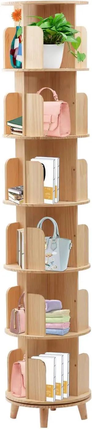 360° Rotating Bookshelf,6 Tier Floor Standing Bookcase Storage Rack Display Stackable Bookcase for Kids&Adults Freestanding (6 Tier) 360° Rotating Bookshelf,6 Tier Floor Standing Bookcase Storage Rack Display Stackable Bookcase for Kids&Adults Freestanding (6 Tier)