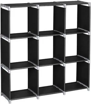 9 Cube Storage Organizer, DIY Storage Shelf and Cube Bookcase for Home, Living Room, Bedroom (9cube/Black) 9 Cube Storage Organizer, DIY Storage Shelf and Cube Bookcase for Home, Living Room, Bedroom (9cube/Black)