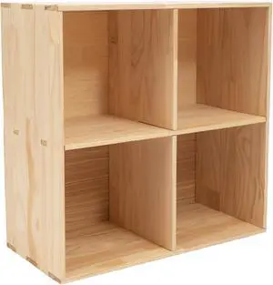 4 Cube Storage Organizer Floorstanding Solid Wood Bookcase Wooden Cube Shelf Bookcase Open Book Shelf for Home Office Study Room Library, 23.62"×11.81"×23.62" 4 Cube Storage Organizer Floorstanding Solid Wood Bookcase Wooden Cube Shelf Bookcase Open Book Shelf for Home Office Study Room Library, 23.62"×11.81"×23.62"