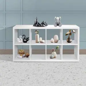 8-Cube Book Shelf, White Cubby Storage Organizer, Open Bookcase Cabinet Storage Shelves for Classroom Sturdy Room Kid's Playroom, Reading Nook 8-Cube Book Shelf, White Cubby Storage Organizer, Open Bookcase Cabinet Storage Shelves for Classroom Sturdy Room Kid's Playroom, Reading Nook