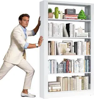 Metal Bookshelf, 5 Tier Bookshelf with Adjustable Shelves, White Bookshelf, Heavy Duty 69 Tall Bookcase, Large Book Case Book Shelf for Bedroom, Living Room, Office, Library Metal Bookshelf, 5 Tier Bookshelf with Adjustable Shelves, White Bookshelf, Heavy Duty 69 Tall Bookcase, Large Book Case Book Shelf for Bedroom, Living Room, Office, Library