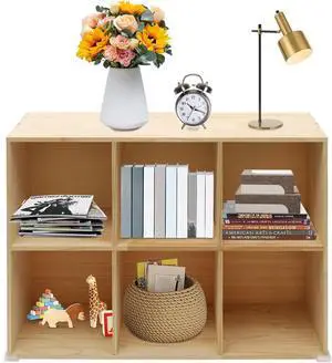 6-Compartment Solid Wood Bookcase, 2 Tier Wooden Cube Shelf Bookcase Floor Standing Bookshelf, Storage Cubes Organizer Storage Cabinet for Living Rooms, Bedrooms, Study Rooms 6-Compartment Solid Wood Bookcase, 2 Tier Wooden Cube Shelf Bookcase Floor Standing Bookshelf, Storage Cubes Organizer Storage Cabinet for Living Rooms, Bedrooms, Study Rooms