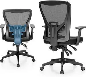 Ergonomic Mesh Office Chair, High Back Computer Task Chair Desk Chair with Adjustable Armrest and Lumbar Support for Home Office Ergonomic Mesh Office Chair, High Back Computer Task Chair Desk Chair with Adjustable Armrest and Lumbar Support for Home Office