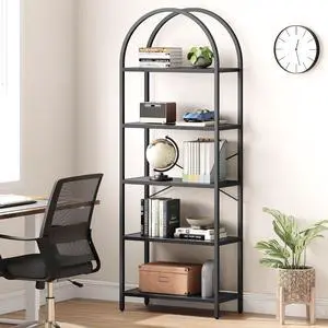 Bookshelf Tall Bookcase Arched Standing Bookshelves Modern Display Racks 5 Tier Storage Rack Shelf Large Wood Book Shelf for Bedroom, Living Room, Home Office Bookshelf Tall Bookcase Arched Standing Bookshelves Modern Display Racks 5 Tier Storage Rack Shelf Large Wood Book Shelf for Bedroom, Living Room, Home Office