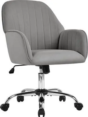 Modern Velvet Vanity Desk Chair Height-Adjustable Swivel Computer Armchair for Makeup Room Living Room Bedroom Light Gray Modern Velvet Vanity Desk Chair Height-Adjustable Swivel Computer Armchair for Makeup Room Living Room Bedroom Light Gray