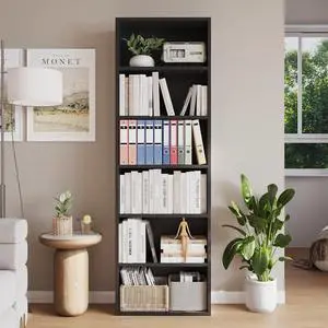 6 Tier Tall Wooden Bookcase, Open Standing Bookshelf Display Storage Shelves for Home Office 6 Tier Tall Wooden Bookcase, Open Standing Bookshelf Display Storage Shelves for Home Office