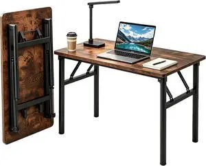 Small Folding Computer Desk - 39.4 Inch Foldable Small Spaces Compact Desk,No Assembly,Bedroom, Dorm and Apartment,Portable Study for Home Office Table Small Folding Computer Desk - 39.4 Inch Foldable Small Spaces Compact Desk,No Assembly,Bedroom, Dorm and Apartment,Portable Study for Home Office Table