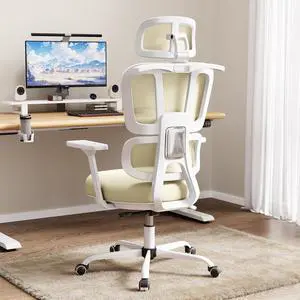 Office Chair Ergonomic Desk Chair with Lumbar Support and Headrest, Thick Cushion Mesh Computer Chair with Armrest and Tilt Lock, High Back Home Office Desk Chairs for Men Women Office Chair Ergonomic Desk Chair with Lumbar Support and Headrest, Thick Cushion Mesh Computer Chair with Armrest and Tilt Lock, High Back Home Office Desk Chairs for Men Women