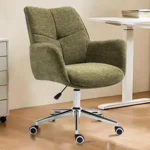Home Office Desk Chair Swivel Ergonomic Computer Chair with Rolling Wheels, Adjustable Height Accent Armchair Upholstered Chenille for Living Room, Home Office, Study, Make Up, Green Home Office Desk Chair Swivel Ergonomic Computer Chair with Rolling Wheels, Adjustable Height Accent Armchair Upholstered Chenille for Living Room, Home Office, Study, Make Up, Green