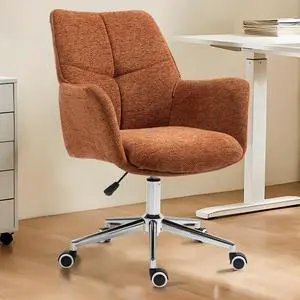 Home Office Desk Chair Swivel Ergonomic Computer Chair with Rolling Wheels, Adjustable Height Accent Armchair Upholstered Chenille for Living Room, Home Office, Study, Make Up, Orange Home Office Desk Chair Swivel Ergonomic Computer Chair with Rolling Wheels, Adjustable Height Accent Armchair Upholstered Chenille for Living Room, Home Office, Study, Make Up, Orange