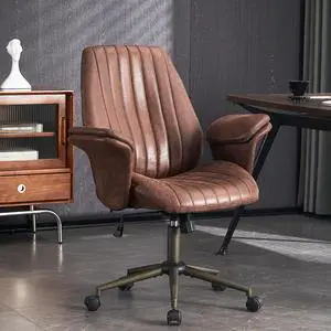 Home Office Desk Chair Office Ergonomic Computer Chair with Lumbar Support Adjustable Height Rolling Swivel Executive Task Armrests Chair(Brown) Home Office Desk Chair Office Ergonomic Computer Chair with Lumbar Support Adjustable Height Rolling Swivel Executive Task Armrests Chair(Brown)