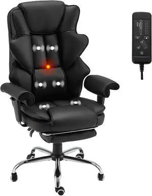 Ergonomic Office Chair with Heated Massage Function, Executive Computer Desk Chair, Adjustable Massage Seating (Black) Ergonomic Office Chair with Heated Massage Function, Executive Computer Desk Chair, Adjustable Massage Seating (Black)