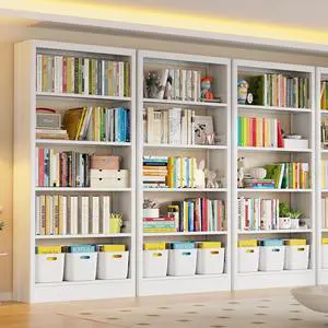 Metal White Bookshelf, 71"H Tall Bookcase with Adjustable Storage Shelves, 5-Tier Heavy Duty Book Shelf, Modern Open Large Book Case for Library, Living Room, Office, including Book Stopper (White) Metal White Bookshelf, 71"H Tall Bookcase with Adjustable Storage Shelves, 5-Tier Heavy Duty Book Shelf, Modern Open Large Book Case for Library, Living Room, Office, including Book Stopper (White)