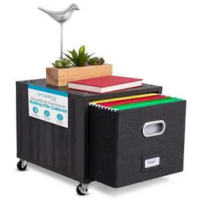 Rolling File Cabinet Decorative Storage Shelf w/Removable Bins, Handles, and Wheels Organize Files, Books, Toys, Under Desk Office Solution, Modern Design - 1 Lateral Drawer, Gray Rolling File Cabinet Decorative Storage Shelf w/Removable Bins, Handles, and Wheels Organize Files, Books, Toys, Under Desk Office Solution, Modern Design - 1 Lateral Drawer, Gray