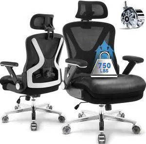 750lbs Ergonomic Office Chair,Upgrade Big and Tall Office Chairs for Heavy People,Mesh High Back Desk Chair with 5D Flip Arms Large Wheels,Adjustable Headrest & Lumbar Support,Wide Chairs 750lbs Ergonomic Office Chair,Upgrade Big and Tall Office Chairs for Heavy People,Mesh High Back Desk Chair with 5D Flip Arms Large Wheels,Adjustable Headrest & Lumbar Support,Wide Chairs