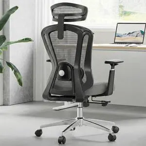 Ergonomic Office Chair Desk Chair, High Back Computer Chair with Wheels, Home Sutdy Chair for Heavy People, Mesh Office Chair Adjustable Seat Depth, 3D Armrests and Adjustable Headrest, Grey Ergonomic Office Chair Desk Chair, High Back Computer Chair with Wheels, Home Sutdy Chair for Heavy People, Mesh Office Chair Adjustable Seat Depth, 3D Armrests and Adjustable Headrest, Grey