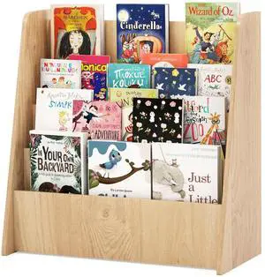 Kids Bookshelf, 4-Tier Wooden Toddler Bookcase, Children Book Rack & Magazine Display Shelf, Toy Storage Organizer, Book Shelf for Kids Rooms, Playroom, Nursery, Classroom (Natural) Kids Bookshelf, 4-Tier Wooden Toddler Bookcase, Children Book Rack & Magazine Display Shelf, Toy Storage Organizer, Book Shelf for Kids Rooms, Playroom, Nursery, Classroom (Natural)