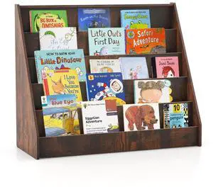 Kids Bookshelf, 5-Tier Wooden Toddler Bookcase, Children Book Rack & Magazine Display Shelf, Toy Storage Organizer, Book Shelf for Kids Rooms, Playroom, Nursery, Classroom (Rustic Brown) Kids Bookshelf, 5-Tier Wooden Toddler Bookcase, Children Book Rack & Magazine Display Shelf, Toy Storage Organizer, Book Shelf for Kids Rooms, Playroom, Nursery, Classroom (Rustic Brown)