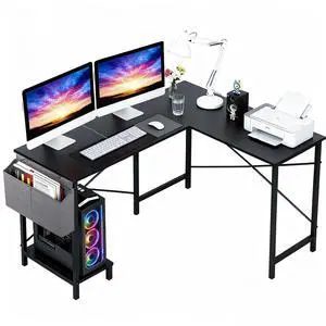 50 Inch L-Shaped Computer Desk,Gaming Desk with Durable Metal Frame,Corner Desk with Side Storage Bag & CPU Stand for Home Office Gaming Study,Black 50 Inch L-Shaped Computer Desk,Gaming Desk with Durable Metal Frame,Corner Desk with Side Storage Bag & CPU Stand for Home Office Gaming Study,Black