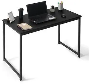 47 Inch Modern Computer Desk for Home Office, Gaming & Small Spaces - Compact Black Writing Desk, Easy Assembly, 220 lbs, P2 Board 47 Inch Modern Computer Desk for Home Office, Gaming & Small Spaces - Compact Black Writing Desk, Easy Assembly, 220 lbs, P2 Board