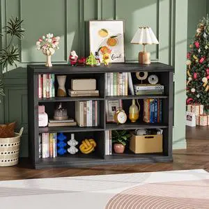 47.2" Wide Bookcase, 3-Tier Bookshelf Open Storage, 37" Tall Floor Standing Indoor Furniture, Book Cases for Home School Library Office Bedroom, Black 47.2" Wide Bookcase, 3-Tier Bookshelf Open Storage, 37" Tall Floor Standing Indoor Furniture, Book Cases for Home School Library Office Bedroom, Black