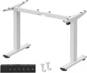 EN1 Height Adjustable Standing Desk Frame with Memory Controller, Electric Sit Stand Desk Base for Home and Office (White Frame Only) EN1 Height Adjustable Standing Desk Frame with Memory Controller, Electric Sit Stand Desk Base for Home and Office (White Frame Only)