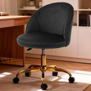 Pink Vanity Desk Chair Comfy with Back and Wheels,Velvet Rolling Office Chair for Vanity Makeup Room,Height Adjustable,360 Swivel (Black) Pink Vanity Desk Chair Comfy with Back and Wheels,Velvet Rolling Office Chair for Vanity Makeup Room,Height Adjustable,360 Swivel (Black)