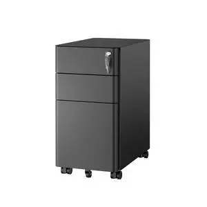 Slim 3 Drawer Rolling File Cabinet with Lock, Mobile Metal Filing Cabinet on Wheels for Under Desk Home & Office Storage, Letter Legal A4, Black Slim 3 Drawer Rolling File Cabinet with Lock, Mobile Metal Filing Cabinet on Wheels for Under Desk Home & Office Storage, Letter Legal A4, Black