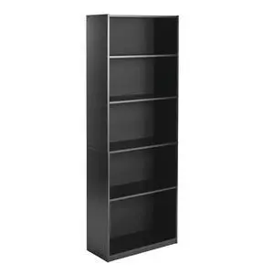 ` 71" 5-Shelf Standard Bookcase (Black) ` 71" 5-Shelf Standard Bookcase (Black)