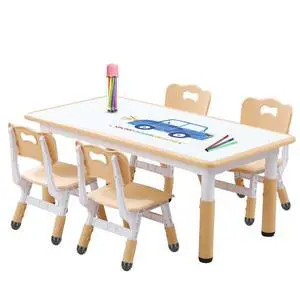 Kids Table and Chair Set for Toddlers - Adjustable Activity Center with Non-Slip Legs & Graffiti-Proof Surface Ages 3-12 Kids Table and Chair Set for Toddlers - Adjustable Activity Center with Non-Slip Legs & Graffiti-Proof Surface Ages 3-12