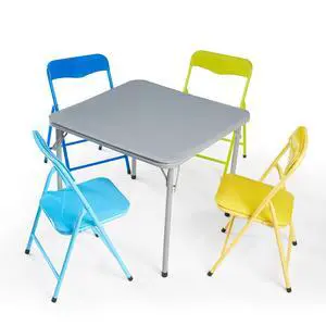 5Piece Table & Chair Set, Blue, 5 Piece 5Piece Table & Chair Set, Blue, 5 Piece