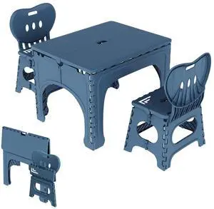 ® Kids Folding Table and Chairs Set, Kids Table and Chairs Foldable, Foldable Activity Table, Portable Picnic Table, Ideal for Indoor and Outdoor Use, Durable and Easy to Store (599)(Teal) ® Kids Folding Table and Chairs Set, Kids Table and Chairs Foldable, Foldable Activity Table, Portable Picnic Table, Ideal for Indoor and Outdoor Use, Durable and Easy to Store (599)(Teal)