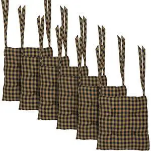 14"x14" Chair Cushion for Small Dining Chairs with Ties, Black Check Plaid, Primitive Farmhouse Indoor Kitchen Seat Cushion, Set of 6 14"x14" Chair Cushion for Small Dining Chairs with Ties, Black Check Plaid, Primitive Farmhouse Indoor Kitchen Seat Cushion, Set of 6