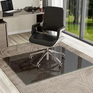 36"x46" Tempered Glass Desk Chair Mat for Carpet, Glass Office Chair Mat - 5mm Thickness, Smooth Rolling, Scratch-Resistant, Clear Protective Mat for Hardwood Floors & Carpets, Grey 36"x46" Tempered Glass Desk Chair Mat for Carpet, Glass Office Chair Mat - 5mm Thickness, Smooth Rolling, Scratch-Resistant, Clear Protective Mat for Hardwood Floors & Carpets, Grey