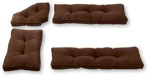 Hyatt Microfiber Kitchen Nook Cushion Set, 4 Piece Assortment, Mocha Hyatt Microfiber Kitchen Nook Cushion Set, 4 Piece Assortment, Mocha