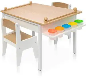 2-in-1 Kids Art Table and Chair Set Activity Table with Storage, Easel Transformation - 5 Paint Cups, and Paper Roll for Endless Creativity 2-in-1 Kids Art Table and Chair Set Activity Table with Storage, Easel Transformation - 5 Paint Cups, and Paper Roll for Endless Creativity