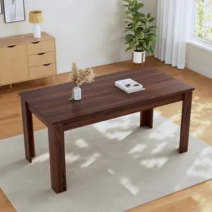 62.9" Wooden Dining Table, Modern Kitchen Table for 4-6 Person, Thickened MDF Dining Room Table for Dining Room, Kitchen, Living Room, Office 62.9" Wooden Dining Table, Modern Kitchen Table for 4-6 Person, Thickened MDF Dining Room Table for Dining Room, Kitchen, Living Room, Office
