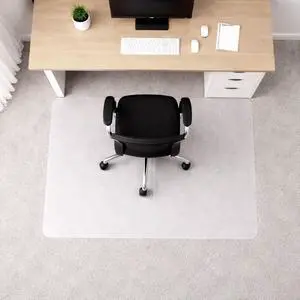 Polypropylene Foldable Chair Mat for Low Pile Carpets and Carpet Tiles (up to 1/4" Thick), 46" x 57" White Office Carpet Protector, Rectangular, Eco-Friendly, Multiple Sizes Polypropylene Foldable Chair Mat for Low Pile Carpets and Carpet Tiles (up to 1/4" Thick), 46" x 57" White Office Carpet Protector, Rectangular, Eco-Friendly, Multiple Sizes